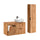 Ensemble meuble simple vasque 100cm panier à linge et colonne Adriel Bois