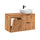 Meuble simple vasque 100cm panier à linge Adriel Bois