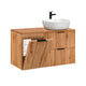 Meuble simple vasque 100cm panier à linge Adriel Bois