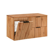 Meuble sous-vasque 100cm panier à linge Adriel Bois