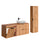Ensemble meuble simple vasque 140cm 2 niches panier à linge et colonne Adriel Bois