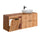 Meuble simple vasque 140cm 2 niches panier à linge Adriel Bois