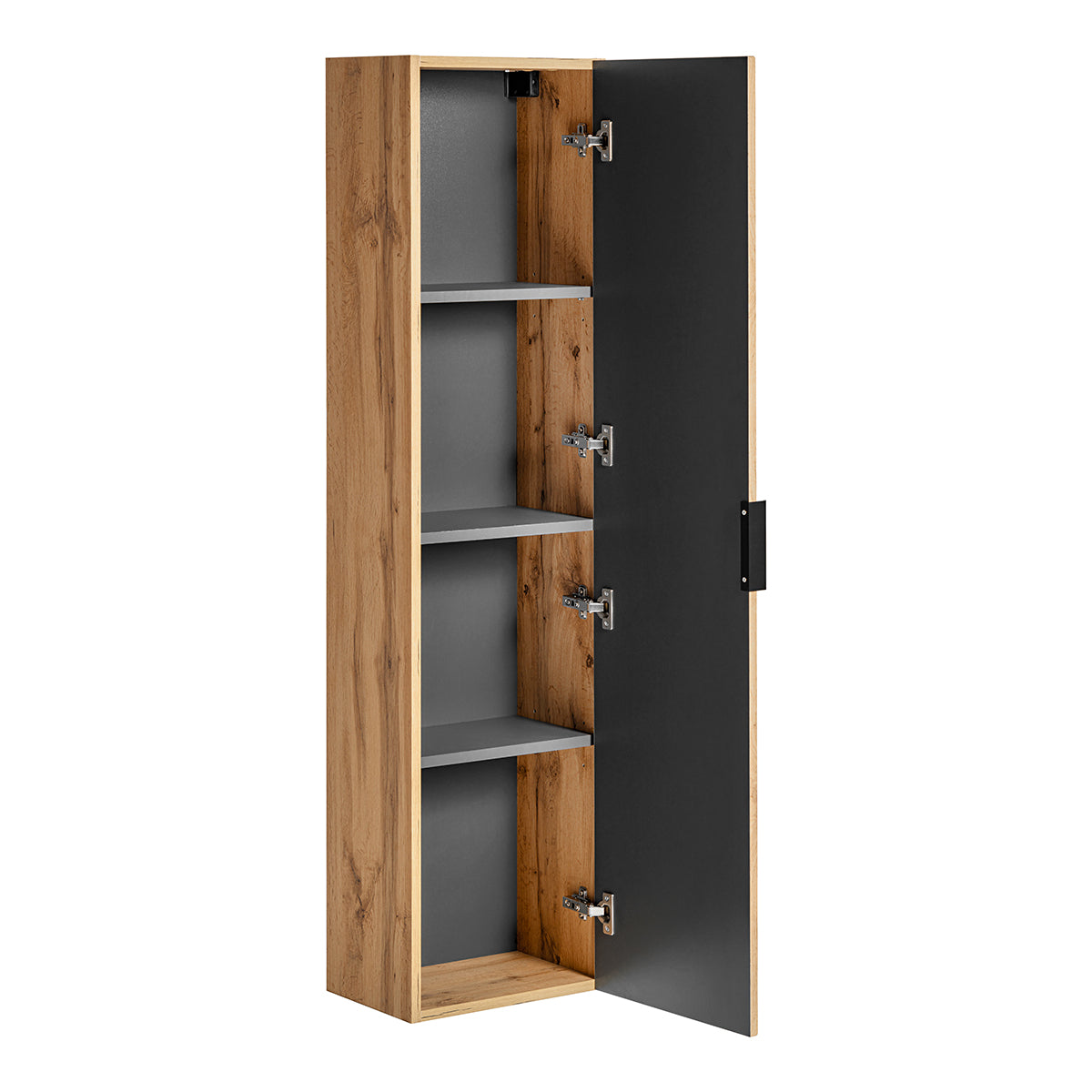 Ensemble meuble simple vasque 80cm 2 niches et colonne Adriel Bois - vue 6