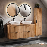 Ensemble meuble double vasque 120cm et colonne Adriel Bois