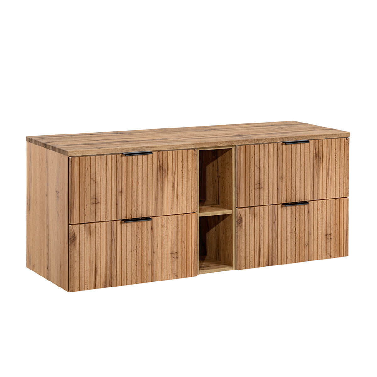 Meuble sous-vasque 140cm 2 niches Adriel Bois