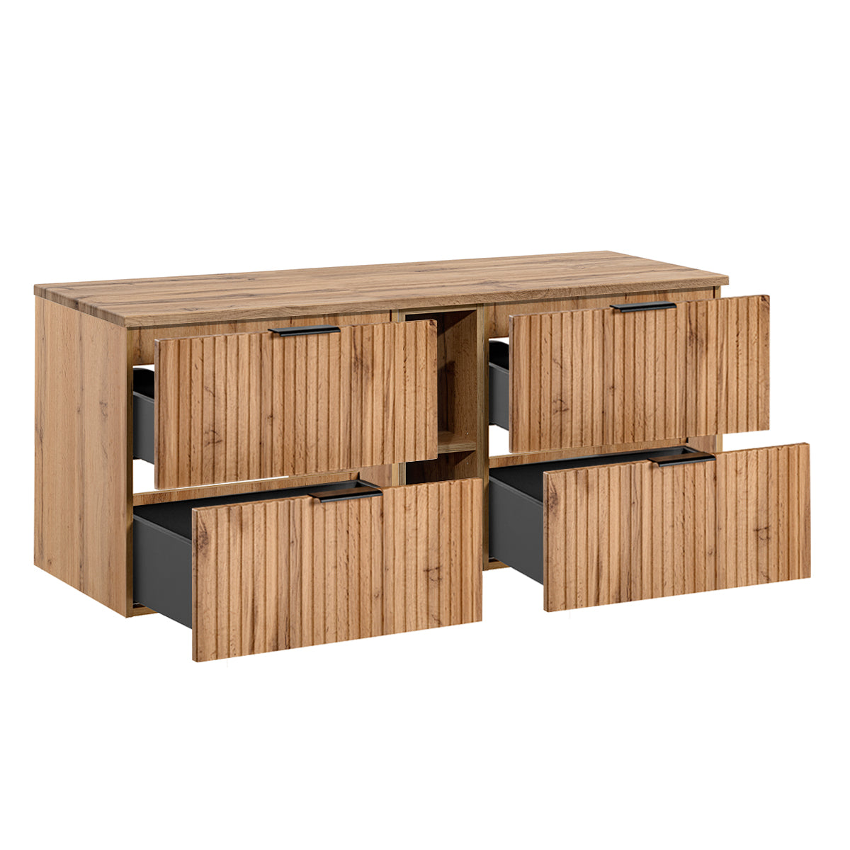 Meuble sous-vasque 140cm 2 niches Adriel Bois - vue 2