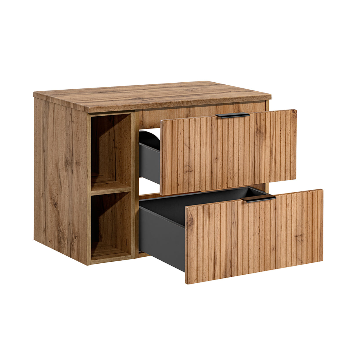 Meuble sous-vasque 80cm 2 niches Adriel Bois - vue 2