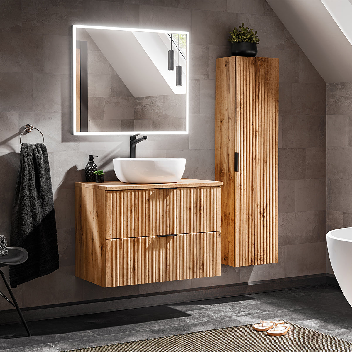 Meuble simple vasque 80cm Adriel Bois - vue 5
