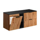 Meuble sous-vasque 120cm 2 niches panier à linge Adriel Bois et Noir
