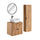 Ensemble meuble simple vasque 60cm miroir LED et colonne Adriel Bois