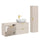 Ensemble meuble simple vasque 140cm 3 niches panier à linge et colonne Adriel Cachemire