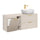 Meuble simple vasque 140cm 3 niches panier à linge Adriel Cachemire