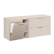 Meuble sous-vasque 140cm 3 niches panier à linge Adriel Cachemire