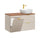 Meuble simple vasque 100cm panier à linge Adriel Cachemire et Bois