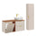 Ensemble meuble simple vasque 120cm 2 niches panier à linge et colonne Adriel Cachemire et Bois