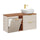 Meuble simple vasque 120cm 2 niches panier à linge Adriel Cachemire et Bois