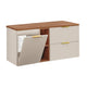 Meuble sous-vasque 120cm 2 niches panier à linge Adriel Cachemire et Bois