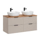 Meuble double vasque 120cm Adriel Cachemire et Bois