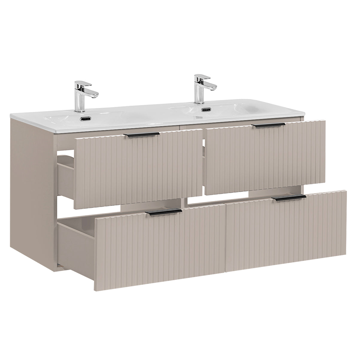 Meuble double vasque encastrée 120cm Adriel Cachemire - vue 2