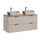 Meuble double vasque effet pierre 120cm Adriel Cachemire et Bois