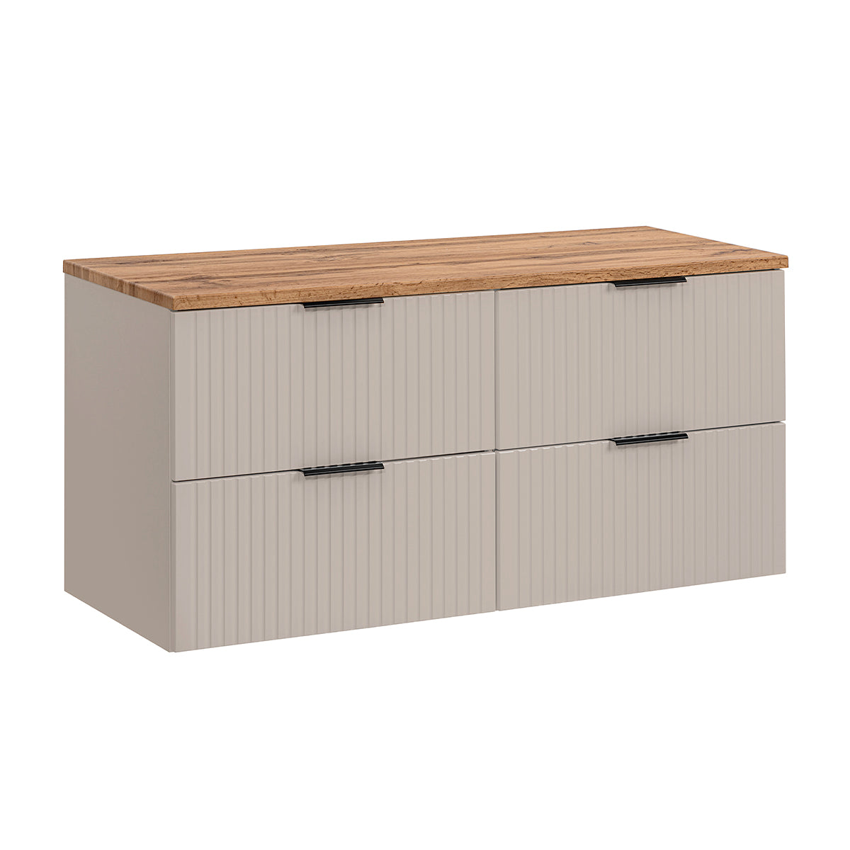 Meuble sous-vasque 120cm plan de toilette Adriel Cachemire et Bois