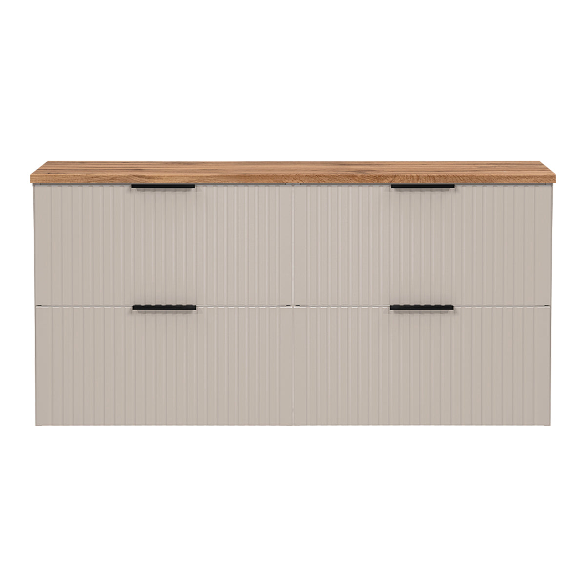 Meuble sous-vasque 120cm plan de toilette Adriel Cachemire et Bois - vue 3