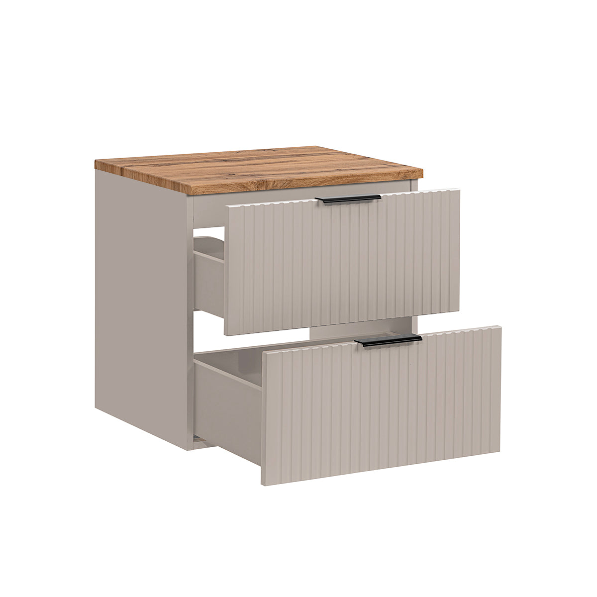 Meuble sous-vasque 60cm plan de toilette Adriel Cachemire et Bois - vue 2