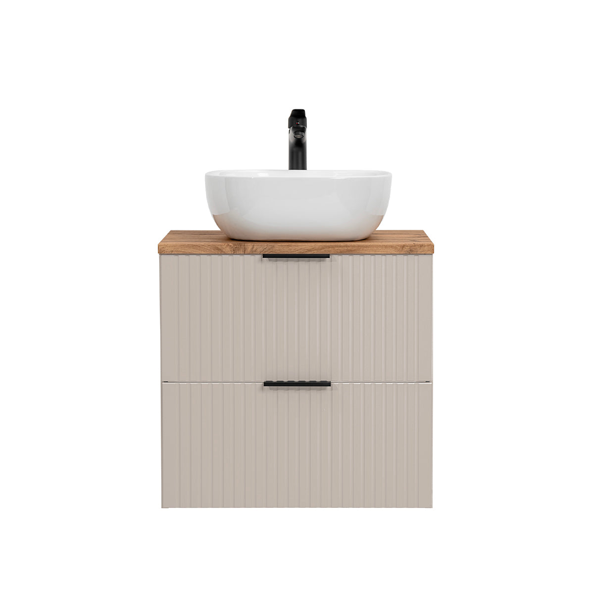 Meuble simple vasque 60cm Adriel Cachemire et Bois - vue 3
