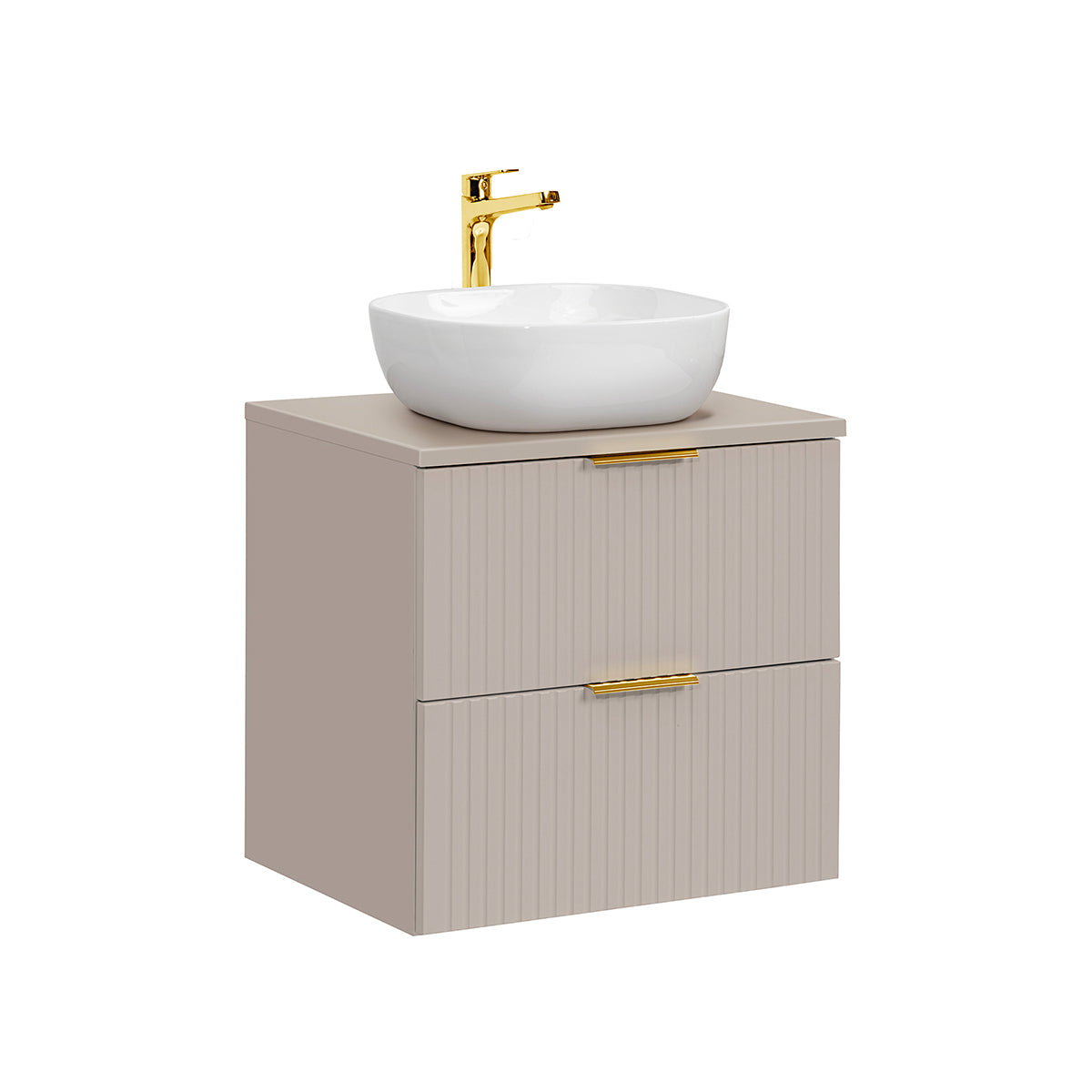 Ensemble meuble simple vasque 60cm et colonne Adriel Cachemire - vue 3