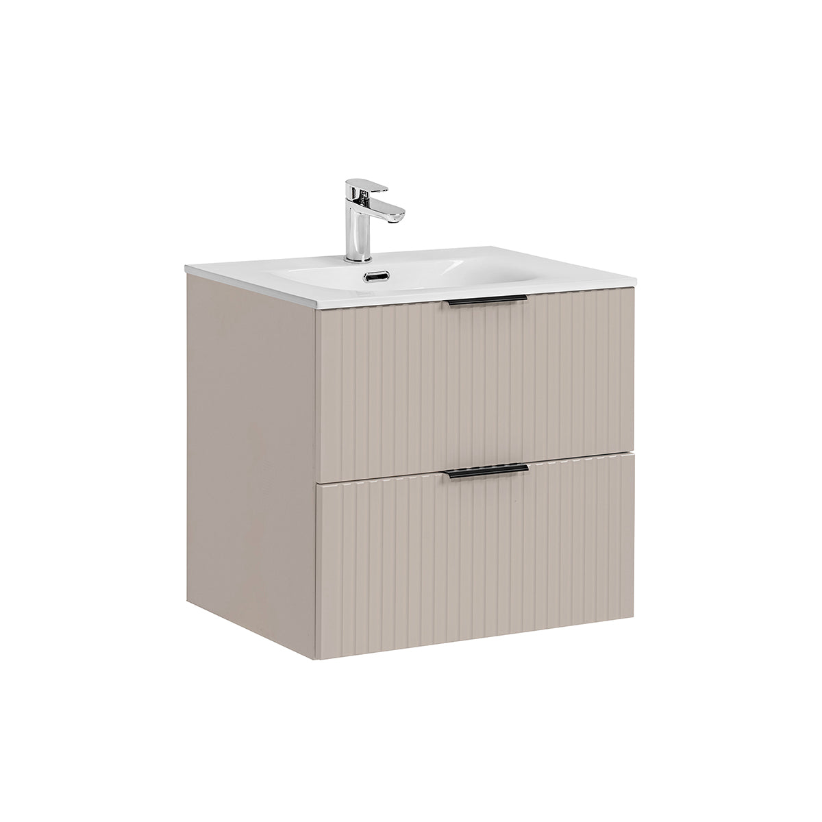 Meuble simple vasque encastrée 60cm Adriel Cachemire