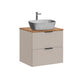 Meuble simple vasque effet pierre 60cm Adriel Cachemire et Bois