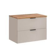 Meuble sous-vasque 80cm plan de toilette Adriel Cachemire et Bois