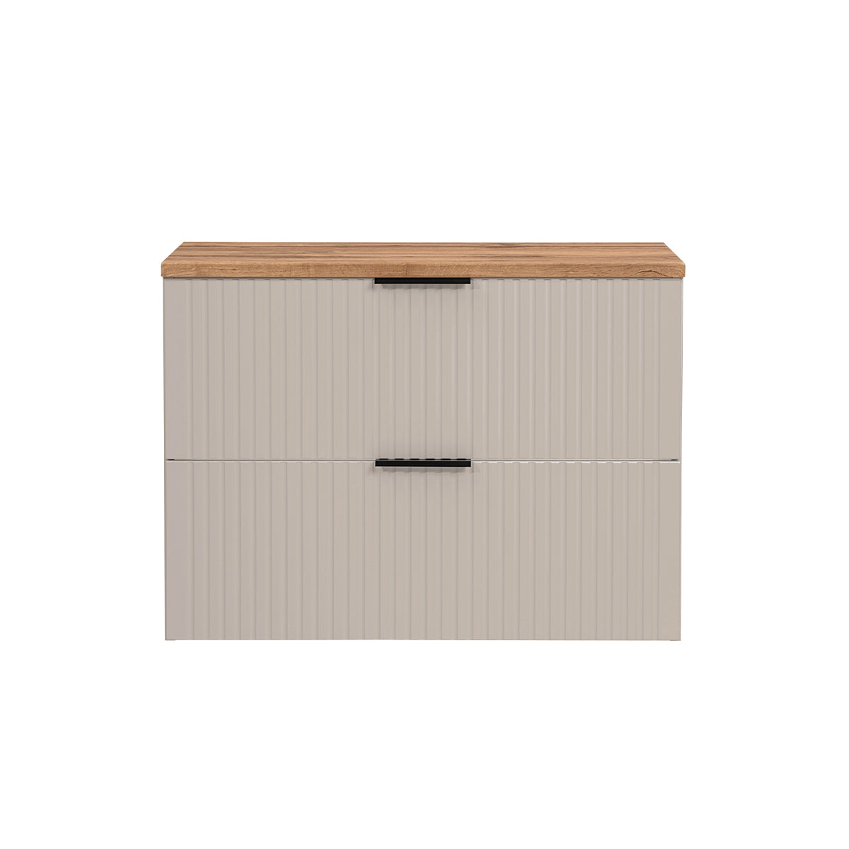 Meuble sous-vasque 80cm plan de toilette Adriel Cachemire et Bois - vue 3
