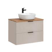 Meuble simple vasque 80cm Adriel Cachemire et Bois