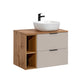 Meuble simple vasque 80cm 2 niches Adriel Cachemire et Bois