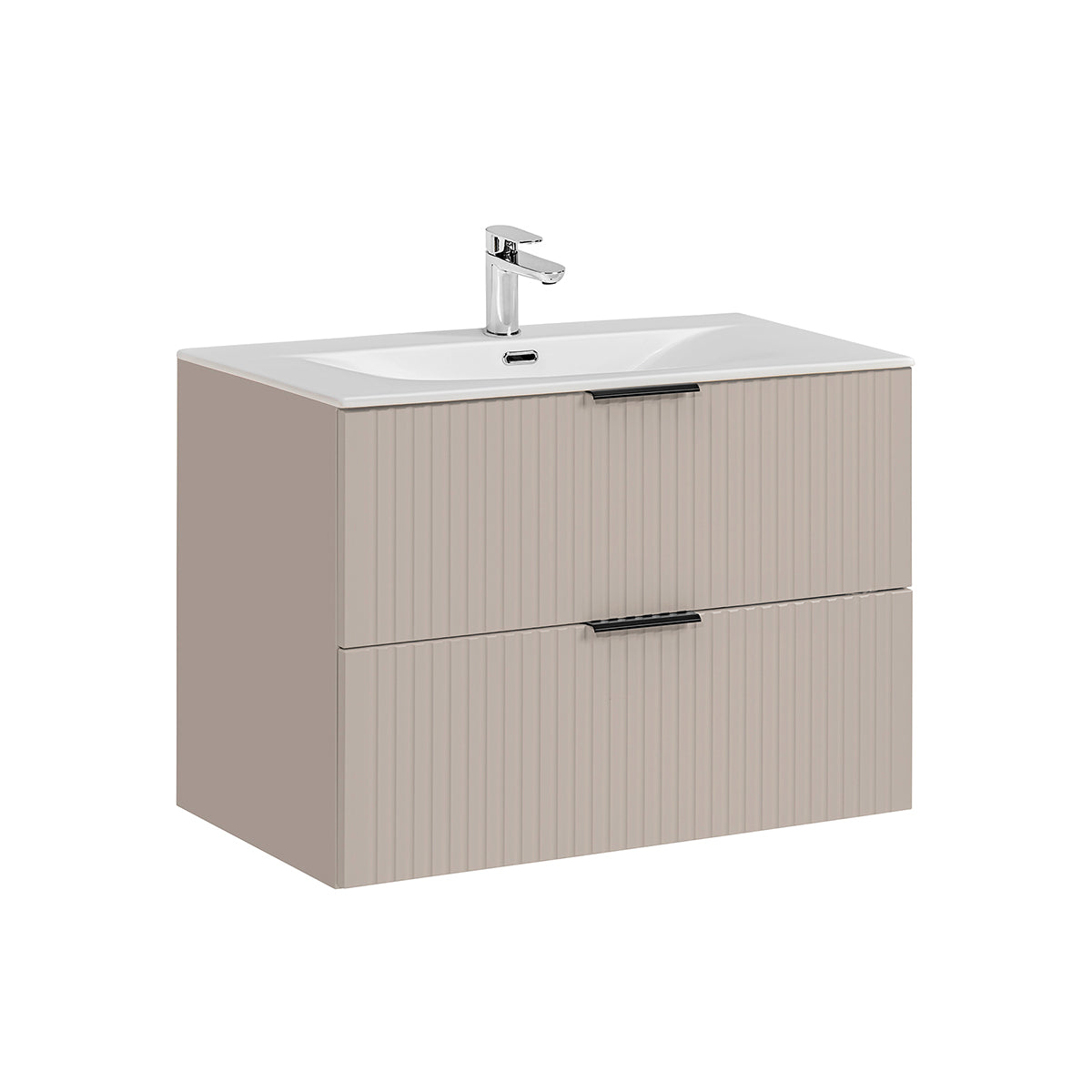 Meuble simple vasque encastrée 80cm Adriel Cachemire