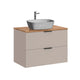 Meuble simple vasque effet pierre 80cm Adriel Cachemire et Bois