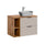 Meuble simple vasque effet pierre 80cm 2 niches Adriel Cachemire et Bois