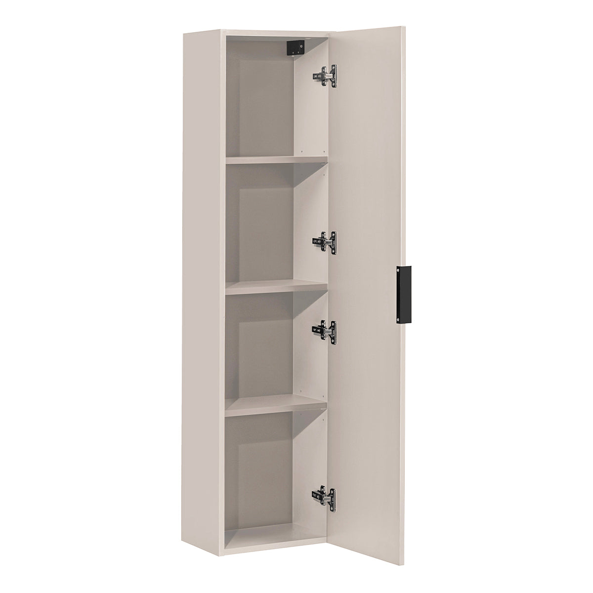 Ensemble meuble simple vasque 140cm 3 niches panier à linge et colonne Adriel Cachemire - vue 4