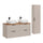 Ensemble meuble double vasque 120cm et colonne Adriel Cachemire et Bois