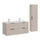 Ensemble meuble double vasque encastrée 120cm et colonne Adriel Cachemire