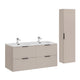 Ensemble meuble double vasque encastrée 120cm et colonne Adriel Cachemire