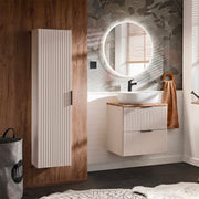Ensemble meuble simple vasque 60cm et colonne Adriel Cachemire et Bois