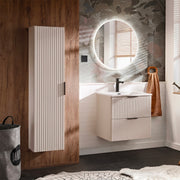 Ensemble meuble simple vasque encastrée 60cm et colonne Adriel Cachemire