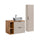 Ensemble meuble simple vasque 80cm 2 niches et colonne Adriel Cachemire Bois et effet Pierre