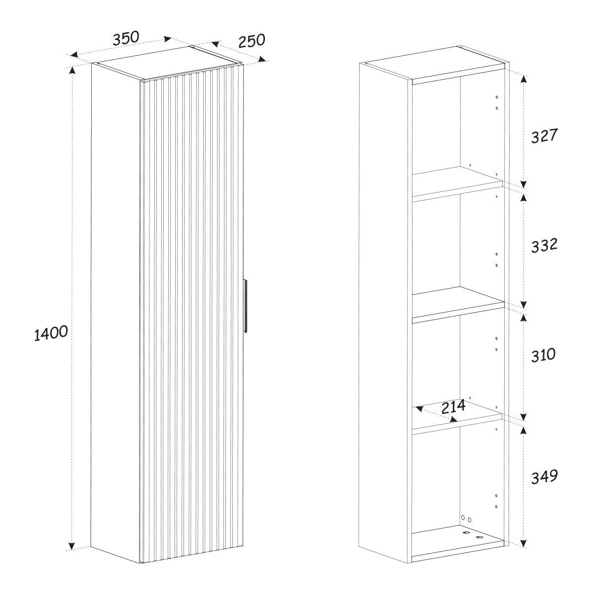 Ensemble meuble simple vasque 60cm et colonne Adriel Cachemire et Bois - vue 11