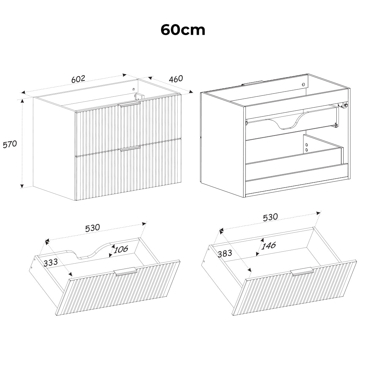 Meuble sous-vasque 120cm Adriel Blanc - vue 6