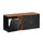 Meuble sous-vasque 140cm 2 niches panier à linge Adriel Noir et Bois