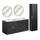 Ensemble meuble double vasque encastrée 120cm miroirs LED et colonne Adriel Noir