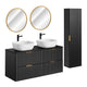 Ensemble meuble double vasque 120cm miroirs LED et colonne Adriel Noir